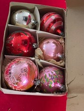 6 boules de Noël anciennes en