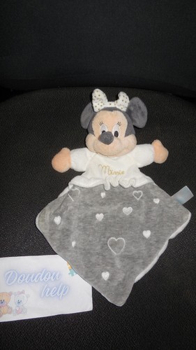 Doudou plat minnie blanc - blanc, gris