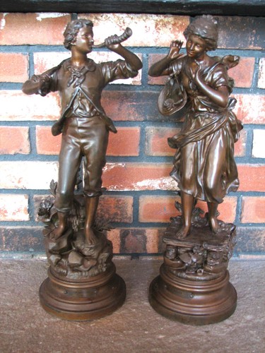 French pair bronze - french,