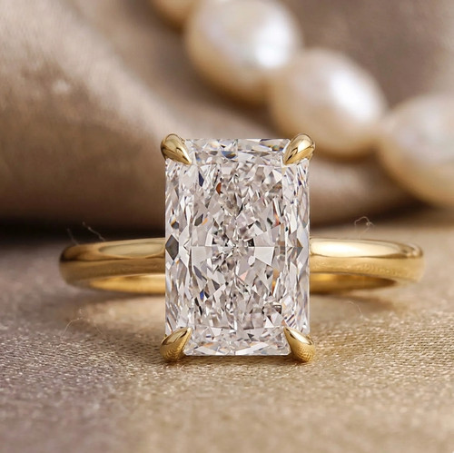 Bague solitaire jaune 18 - jaune,