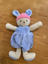 Doudou Peluche Lapin Nounours - Rose Violet Beige Marron Bonnet