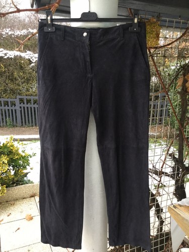 Pantalon noir cuir - noir, cuir/daim