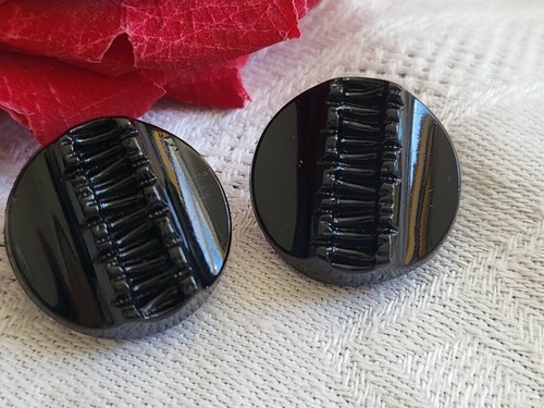 Duo boutons anciens verre - boutons, en