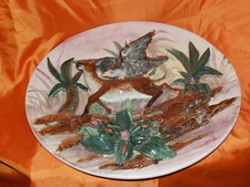 assiette plat trompe l’œil barbotine PALISSY,RENOLEAU.