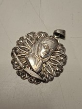 Ancien Pendentif Argent ? Femme Corse Vendetta Bijoux Vintage 15 Gramme