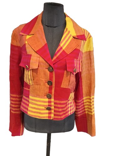Superbe veste colorée lin - veste,