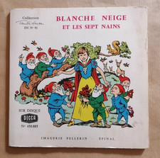 BLANCHE-NEIGE ET LES SEPT NAINS 7" EP LIVRE-DISQUE S. Renant DECCA Epinal 1959