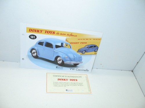 Fiche certif dinky toys - fiche, +