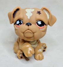 LITTLEST PET SHOP LPS #607/719 HASBRO CHIEN BULLDOG BOULEDOGUE YEUX ORANGE -G2