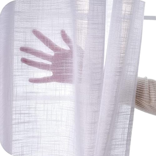 Rideau voilage lin blanc - voilage,
