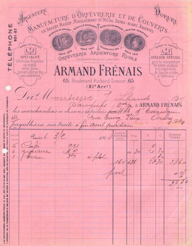 Paris facture armand - paris, frenais