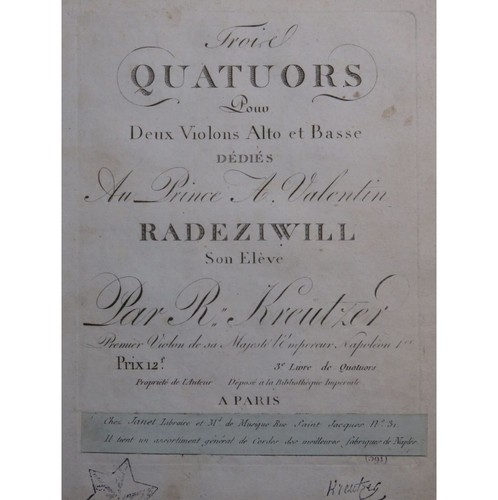 Kreutzer rodolphe trois - kreutzer,