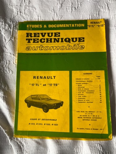 Revue technique renault tl - 17,