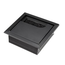 Cable Trou Couverture, 69mmx69mm Aluminium Alliage Grommet Fil Organiser (Noir)