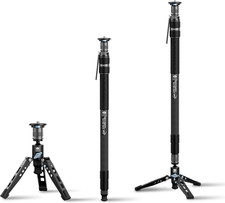 SVM-165 Rapid Monopod for Cameras, 65” Carbon Fiber Monopod with Feet, One-Step