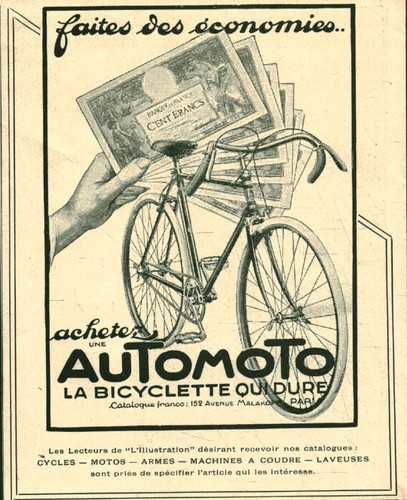 Publicité ancienne bicyclette