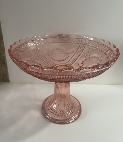 Coupe sur pied verre rose - coupe,