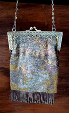 Bourse ancienne micro perles d'acier