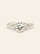 Bague solitaire or blanc