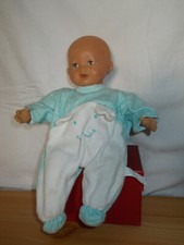 Vintage Poupée COROLLE  Bébé chauve 2004 28cm pyjama bleu/blanc tête de chien