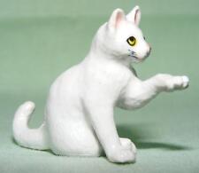 Klima Miniature Porcelain Animal Figure White Cat Sitting Paw Up M115