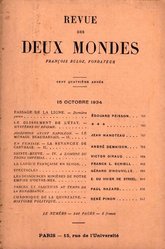Revue des deux mondes - , octobre
