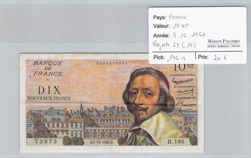 Billet france 10 nouveaux - billet,