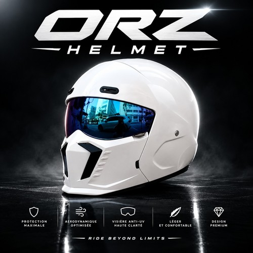 Casque moto orz double forme - moto,