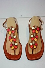 MELLOW YELLOW  Tong Cuir Lanière Motifs Colorés T 39 TBE