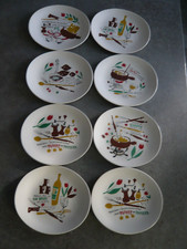 8 ASSIETTES A FONDUE FROMAGES -  SALINS FRANCE - Modèle THONON signé YC