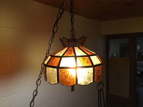 Small vtg stained leaded glass - vtg,