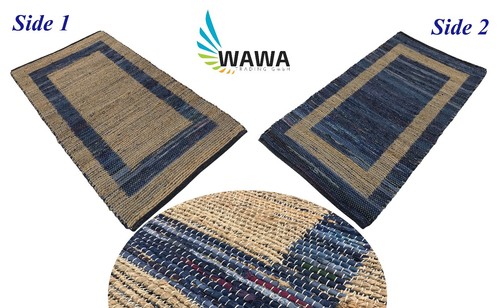 Tapis dhurrie chindi tissé - chindi, À