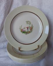 6 assiettes plates en faïence de Gien décor au chinois A