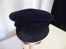 CASQUETTE  AUTHENTIQUE MARINE MILITAIRE BLEU MARINE VISIÈRE NOIR LAINE 1970 TBE