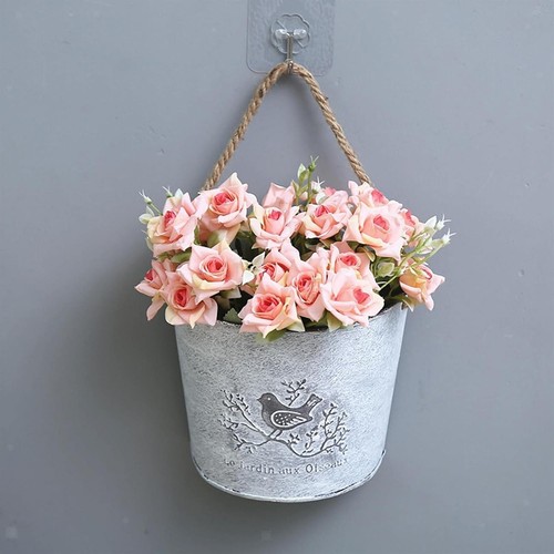 Pot fleurs suspendu - fleurs, fer