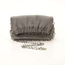 Sac à main cuir gris plumetis