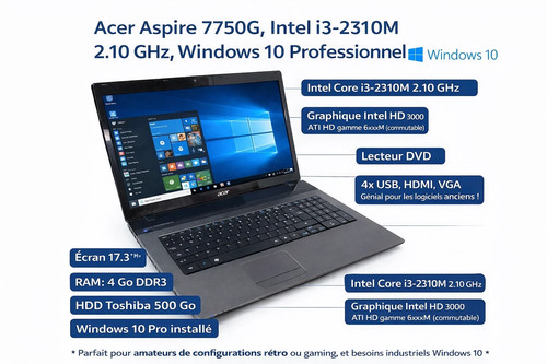 Acer aspire 7750g 2310m 4go - i3-2310m,
