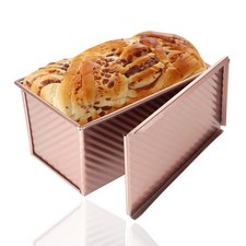 Pullman Moule à pain ondulé avec couvercle 450 g moule à pain anti-adhésif po...