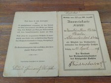 Laisser-passer Ausweis Saxe avril 1917 Union des commerçants WK1 WWI Allemagne