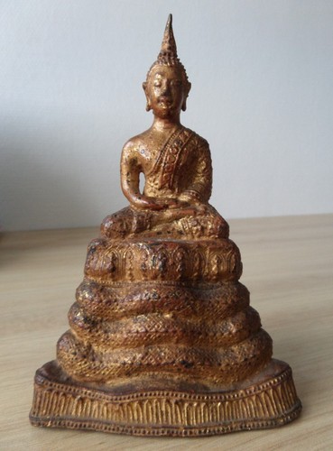 Antique ancien bronze buddha - ancien,
