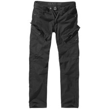 Brandit Adven Slim Fit Pantalon Coton Tactique Hommes Outdoor Randonnée Noir