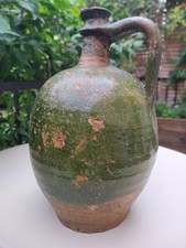 Superbe cruche ancienne, cargoulette,  en terre cuite vernissée, typique des...