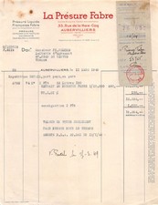 Facture   1949 PRESURE LIQUIDE