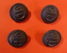 Lot 4 boutons de la KRIEGSMARINE de couleur sombre 25 mm HOVERHOFF & Cie WW2.