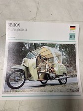 Simson 50 tricycle Duo 4/1 1973 carte collection moto Atlas Allemagne