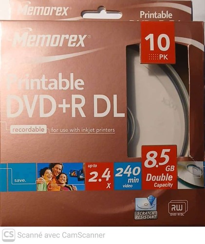 Memorex printable10 dvd dl - memorex, dvd+r