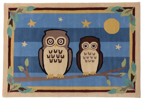 Tapis laine hibou - tapis,