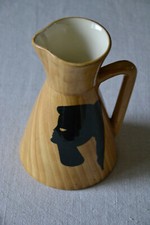 Pichet Vallauris faux bois tête de femme vernis