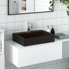 Vasque Lavabo Lave-mains Salle de Sain Intérieur Fonte Minérale Marbre vidaXL