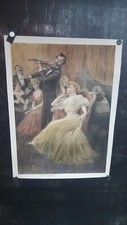 LITHOGRAPHIE SCENE MUSIQUE VIOLON SIGNEE GEORGES REDON  54X39CM